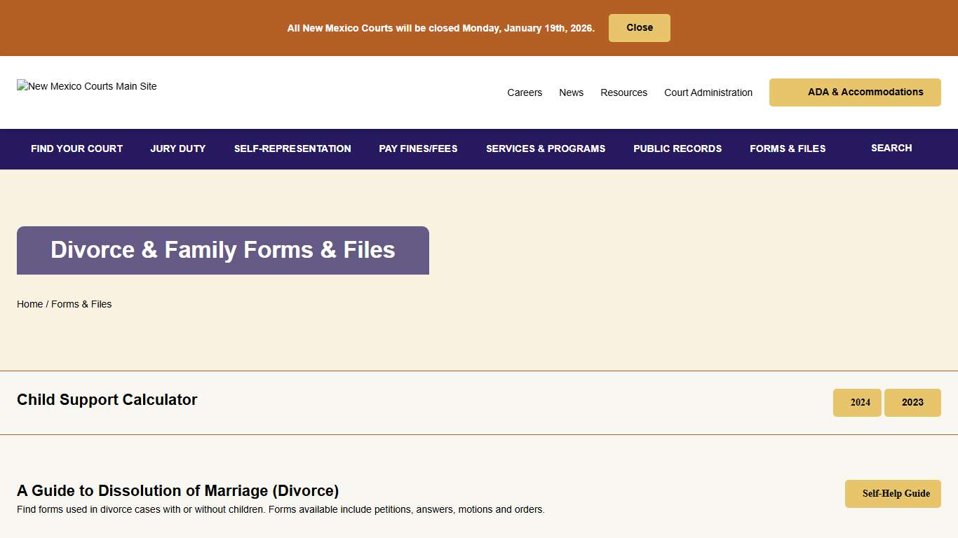 Divorce & Family - New Mexico Courts